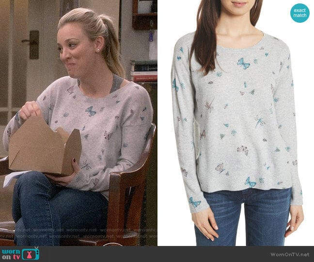 Joie Eloisa Cashmere Butterfly Sweater worn by Penny Hofstadter (Kaley Cuoco) on The Big Bang Theory