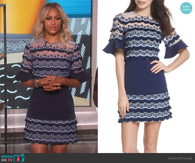 Keepsake No Promises Fringe Panel Minidress worn by Eve on The Talk