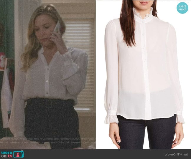 LAgence Carla Silk Blouse worn by Arizona Robbins (Jessica Capshaw) on Greys Anatomy