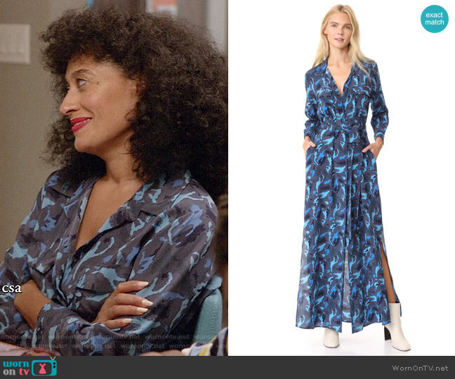 LAgence Cameron Shirtdress worn by Rainbow Johnson (Tracee Ellis Ross) on Black-ish