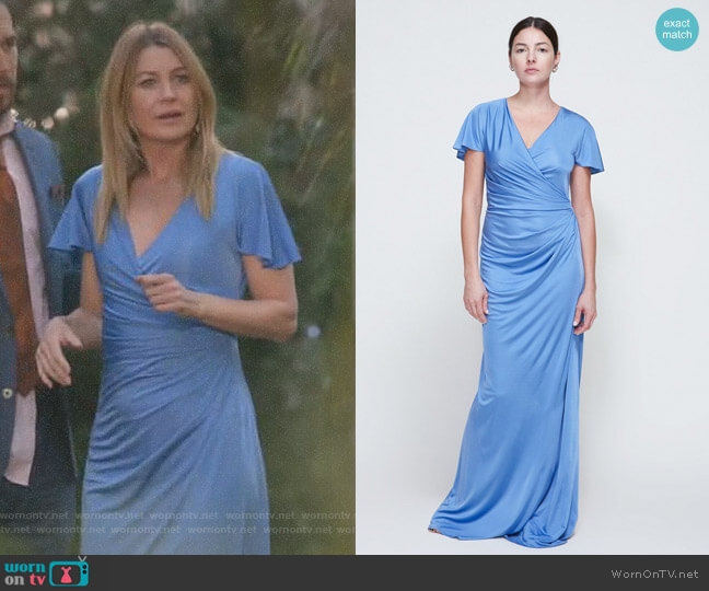 Lanvin Long Ruched Dress worn by Meredith Grey (Ellen Pompeo) on Greys Anatomy