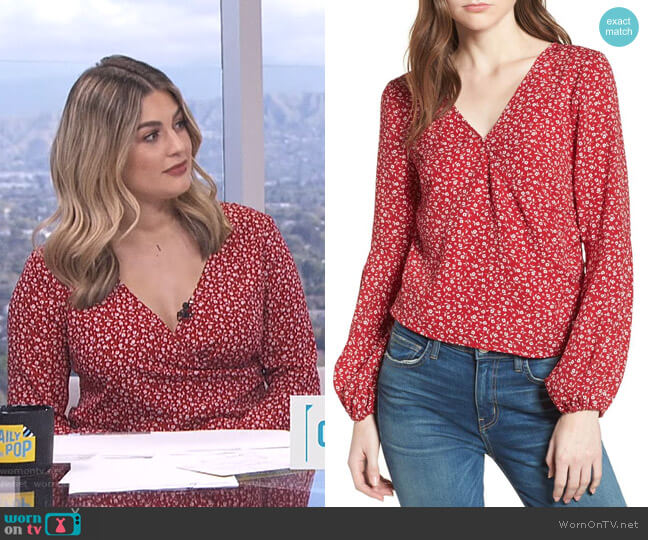 Leith Surplice Blouse worn by Carissa Loethen Culiner on E! News