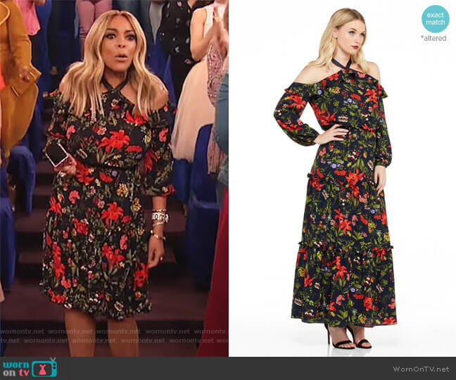 London Times Rachel Maxi Dress worn by Wendy Williams on The Wendy Williams Show