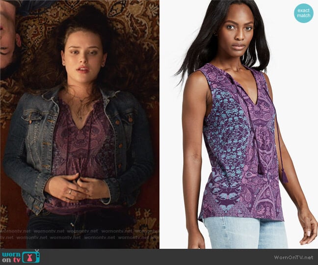 Lucky Brand Mosaic Print Tank worn by Hannah Baker (Katherine Langford) on 13 Reasons Why