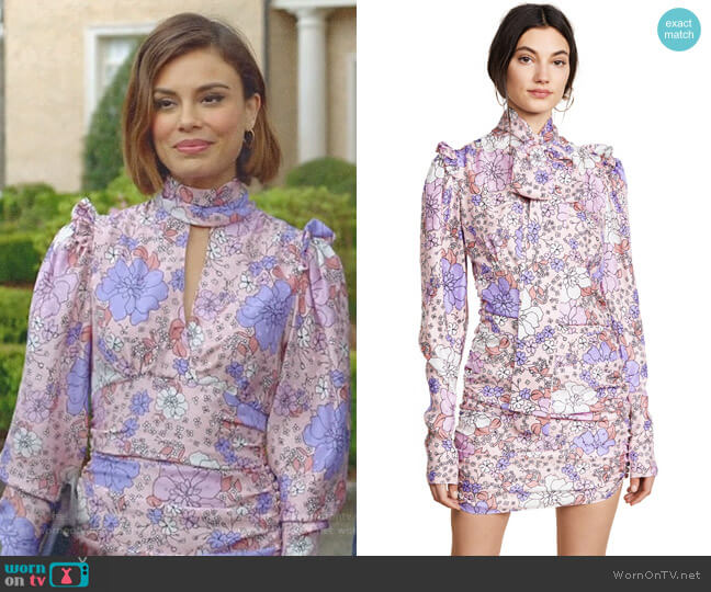 Magda Butrym Kartagena Silk Dress worn by Cristal Flores (Nathalie Kelley) on Dynasty