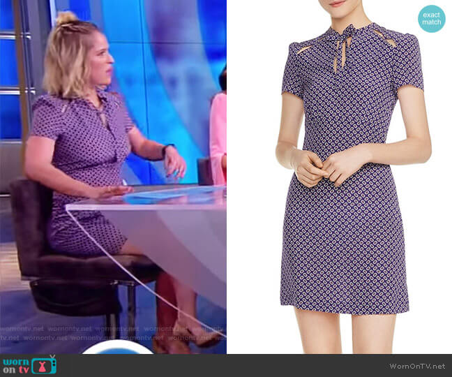 Maje Ramba Floral-Print Cutout Silk Mini Dress worn by Sara Haines on The View