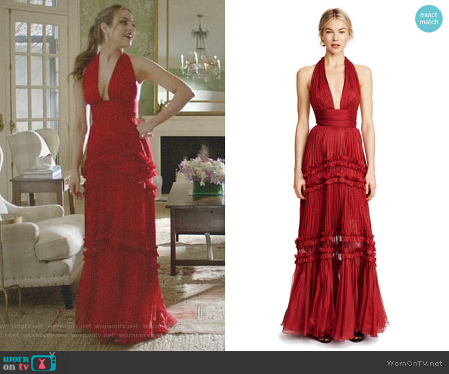Maria Lucia Hohan Kalina Tiered Dress worn by Fallon Carrington (Elizabeth Gillies) on Dynasty