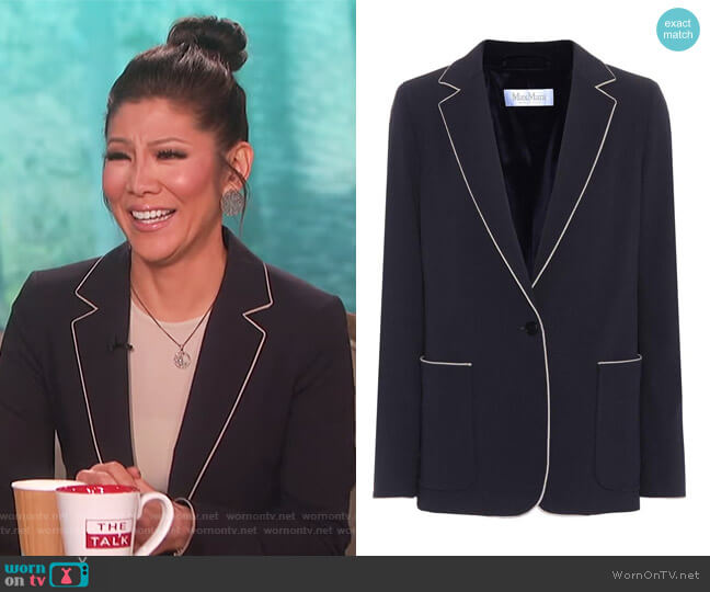Max Mara Faretra wool blazer worn by Julie Chen on The Talk