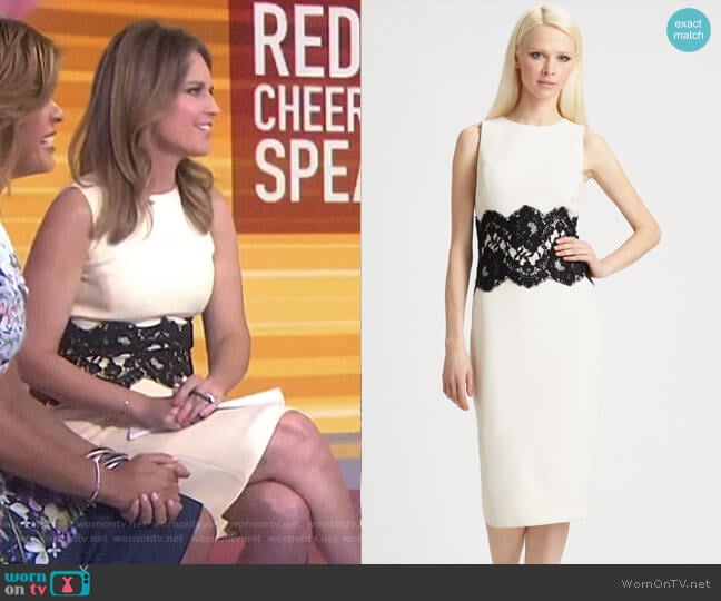 Michael Kors Wool Lace Waist Dress worn by Savannah Guthrie on Today
