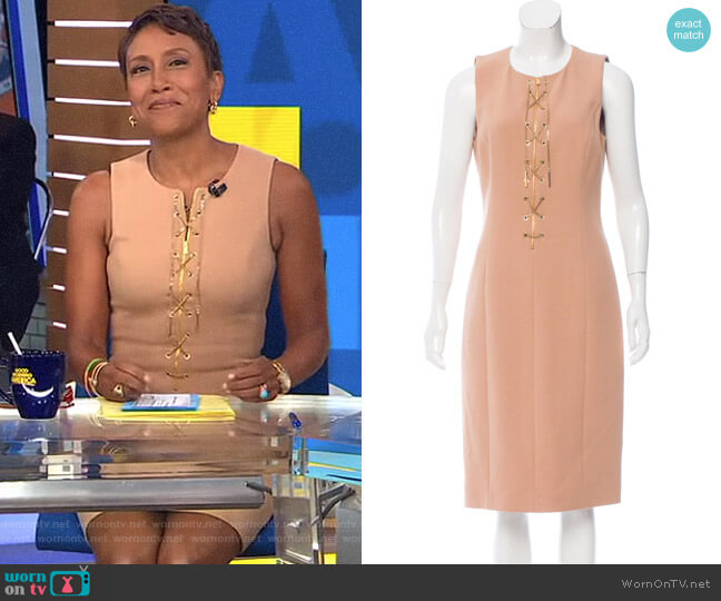 Michael Kors Lace Up Dress worn by Robin Roberts on Good Morning America