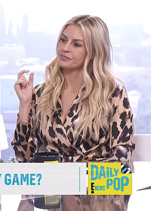 Morgan’s leopard print wrap dress on E! News Daily Pop