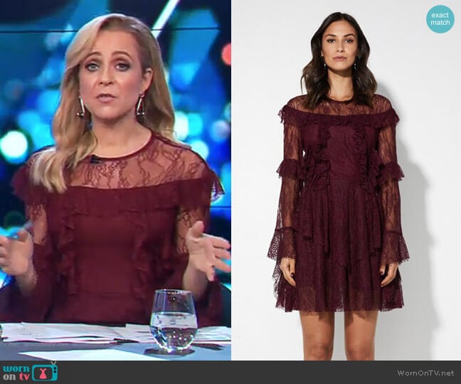 Mossman Hide Your Eyes Dress worn by Carrie Bickmore on The Project