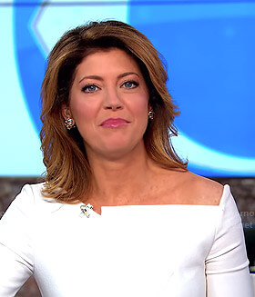 Norah’s white asymmetric top on CBS This Morning