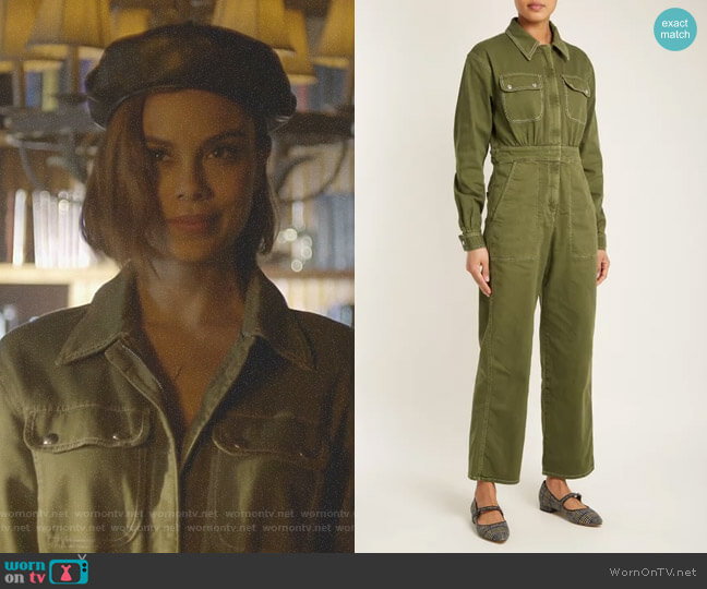 Alexa Chung Oversized Straight-Leg Cotton-Blend Jumpsuit worn by Cristal Flores (Nathalie Kelley) on Dynasty
