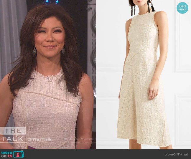 Proenza Schouler Sleeveless boulce-tweed dress worn by Julie Chen on The Talk