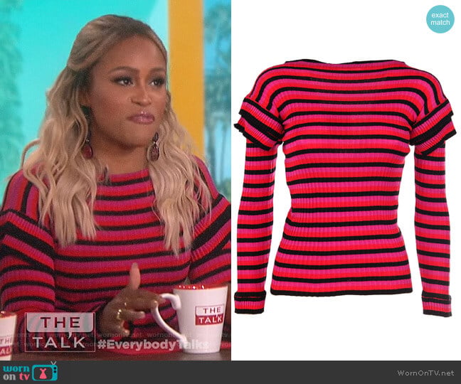 Philosophy di Lorenzo Serafini Striped Sweatshirt worn by Eve on The Talk