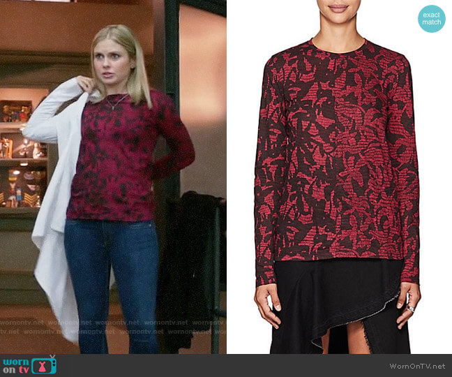 Proenza Schouler Abstract Lightweight Jersey T-Shirt worn by Liv Moore (Rose McIver) on iZombie