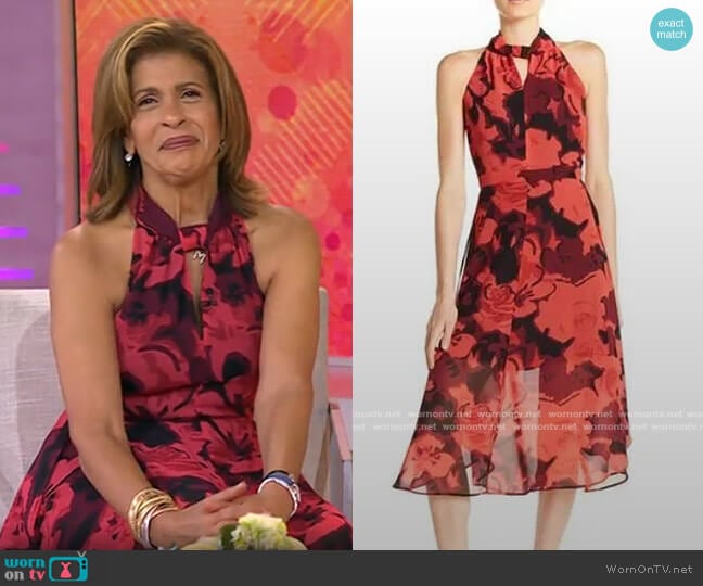RACHEL Rachel Roy Floral Halter Cocktail Dress worn by Hoda Kotb on Today