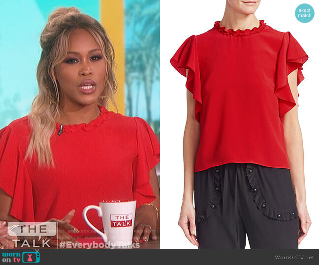 RED Valentino Summer Crepe Blouse worn by Eve on The Talk