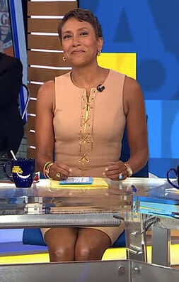 Robin’s lace-up sleeveless dress on Good Morning America