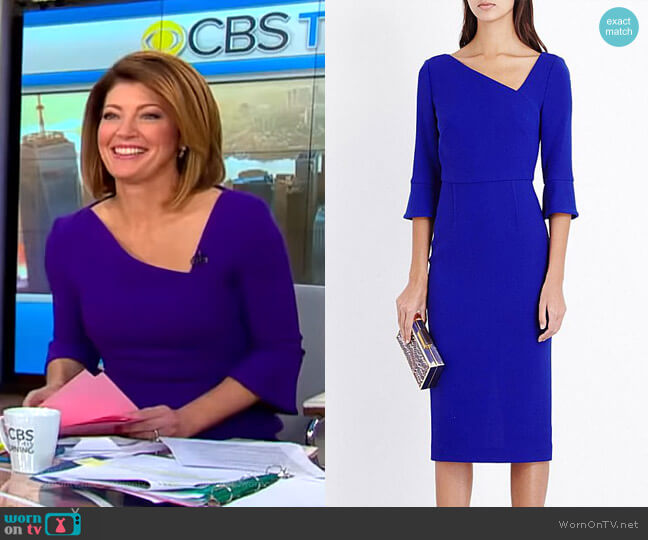 Roland Mouret Danby Dress worn by Norah O'Donnell on CBS Mornings