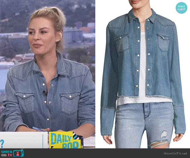 RtA Ashley Denim Shirt worn by Morgan Stewart on E! News