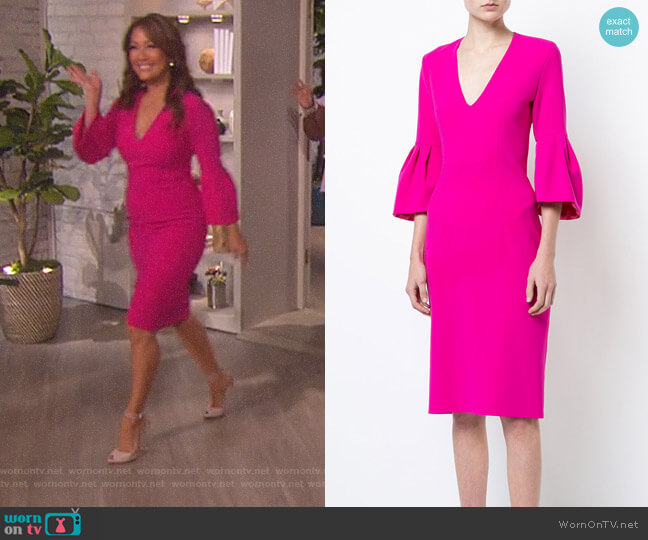 Sachin & Babi Ginette dress worn by Carrie Inaba on The Talk
