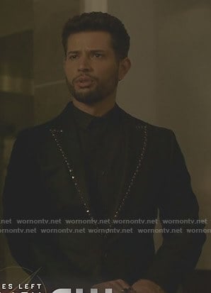 Sam’s black studded lapel blazer on Dynasty