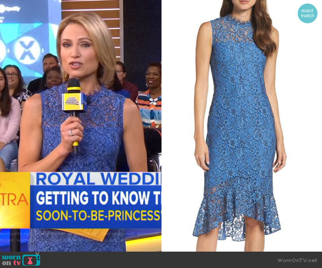 Shoshanna Drayton Midi Dress worn by Amy Robach on Good Morning America
