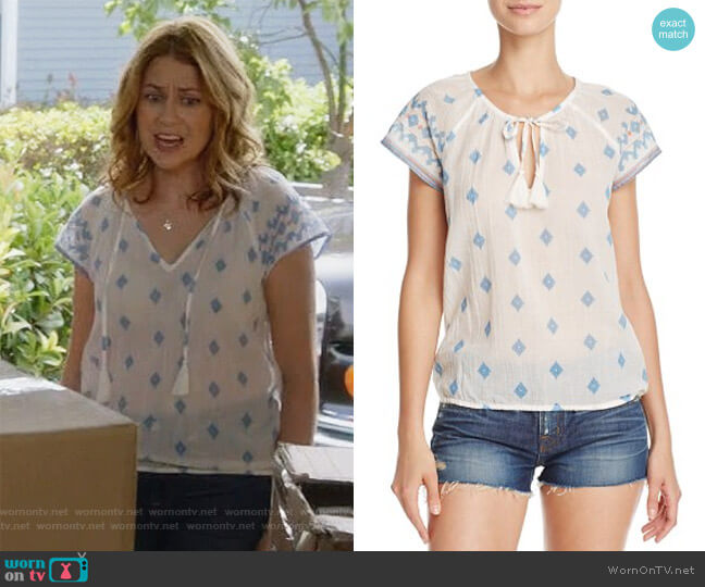 Soft Joie Dolan B Print Top worn by Lena (Jenna Fischer) on Splitting Up Together
