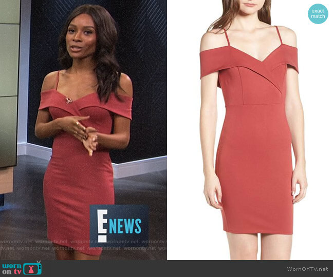 Soprano Cold Shoulder Body-Con Dress worn by Zuri Hall on E! News