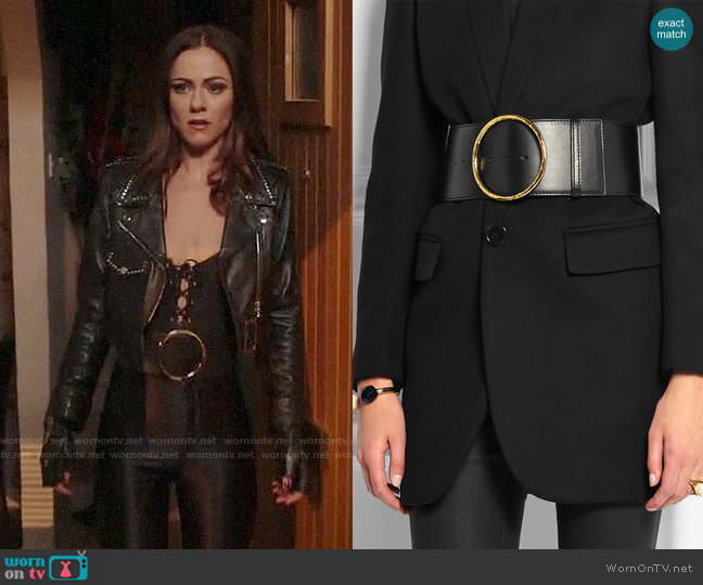 Stella McCartney Faux leather waist belt worn by Princess Eleanor (Alexandra Park) on The Royals