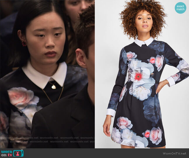 Ted Baker Kaleesa Chelsea Flower Collar Dress worn by Courtney Crimsen (Michele Selene Ang) on 13 Reasons Why