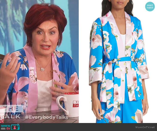 Ted Baker Harmony Pleat Back Kimono Jacket worn by Sharon Osbourne on The Talk