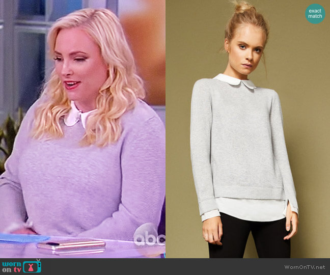Ted Baker Scallop collar wool and silk-blend jumper worn by Meghan McCain on The View