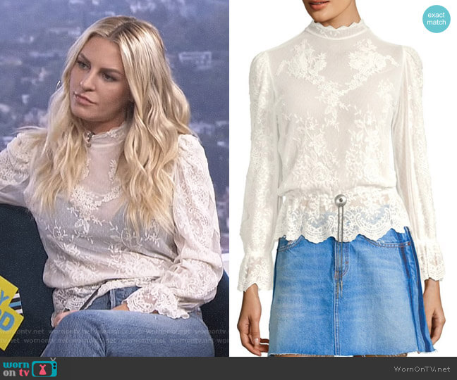 The Kooples Western Jewel Lace Top worn by Morgan Stewart on E! News