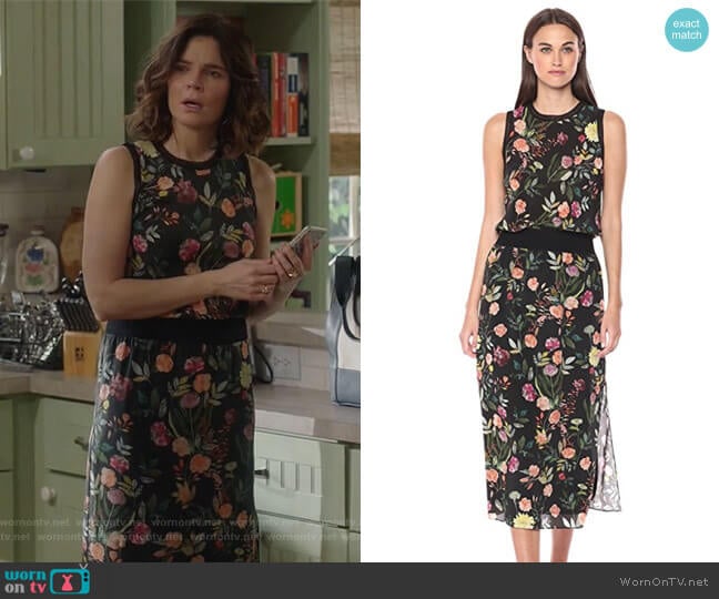 Theory Lewie Dress worn by Heather Hughes (Betsy Brandt) on Life in Pieces