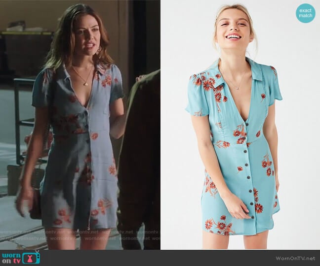 Urban Outfitters Mallory Button-Down Mini Dress worn by Harper Tate (Danielle Campbell) on Famous in Love