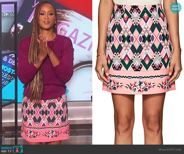 Vivetta Sharja Crepe Miniskirt worn by Eve on The Talk