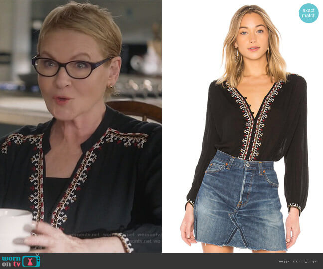 Velvet by Graham & Spencer Remi Top worn by Joan Short (Dianne Wiest) on Life in Pieces