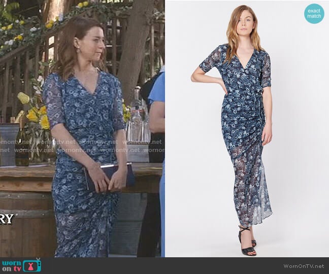 Veronica Beard Mariposa Midi Dress worn by Amelia Shepherd (Caterina Scorsone) on Greys Anatomy