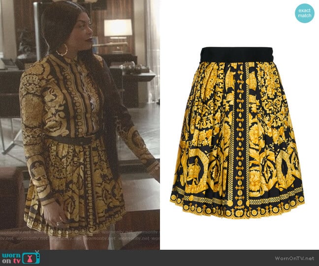 Versace Vintage Baroque Print Skirt worn by Cookie Lyon (Taraji P. Henson) on Empire