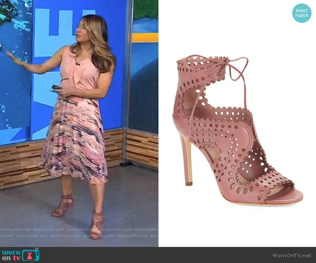 Via Spiga Elysia Perforated Sandal worn by Ginger Zee on Good Morning America