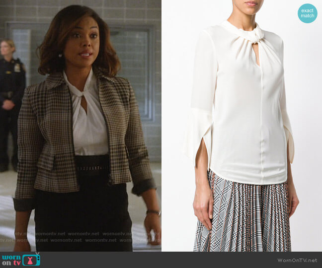 Victoria Beckham Twist Detail Blouse worn by Jasmine Gooden (Sharon Leal) on Instinct
