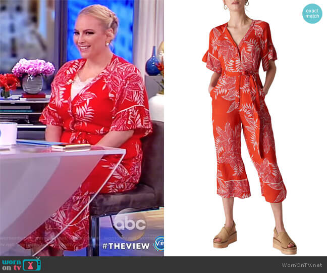 Whistles Kamma Palmyra Print Jumpsuit worn by Meghan McCain on The View