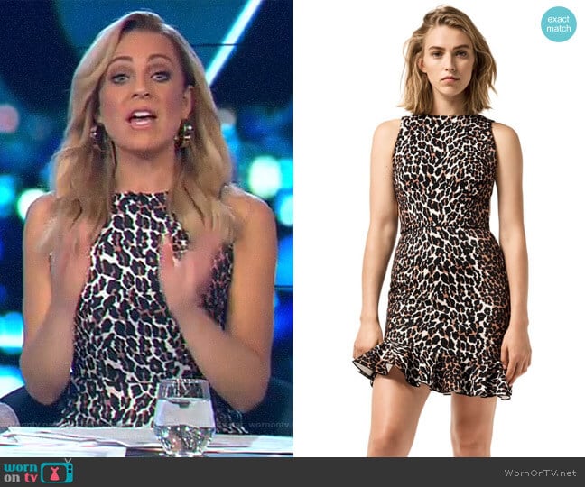 Yeojin Bae Double Crepe Leopard Sara Dress worn by Carrie Bickmore on The Project