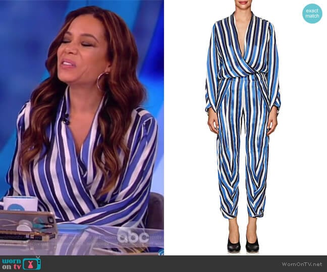 Zero + Maria Cornejo Takeo Striped Twill Jumpsuit worn by Sunny Hostin on The View