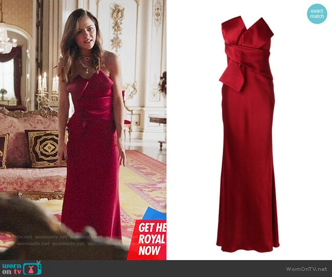 Alexander McQueen Bow Bustier Evening Dress worn by Princess Eleanor (Alexandra Park) on The Royals