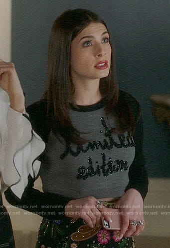 Alexis’s Limited Edition sweater on Famous in Love