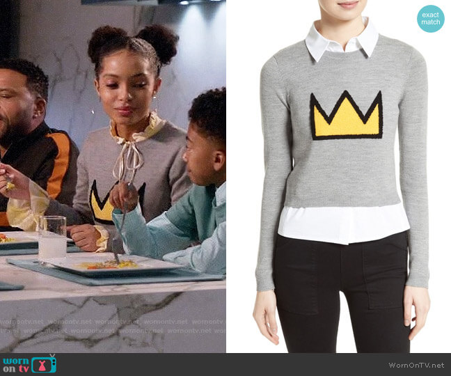 Alice + Olivia Nikia Sweater worn by Zoey Johnson (Yara Shahidi) on Black-ish